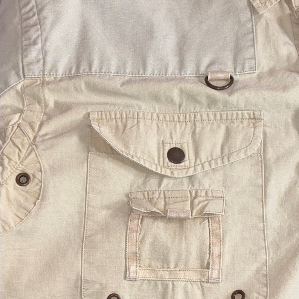 Lightweight Men's Shirt Jacket in Cream - Picture 9 of 10